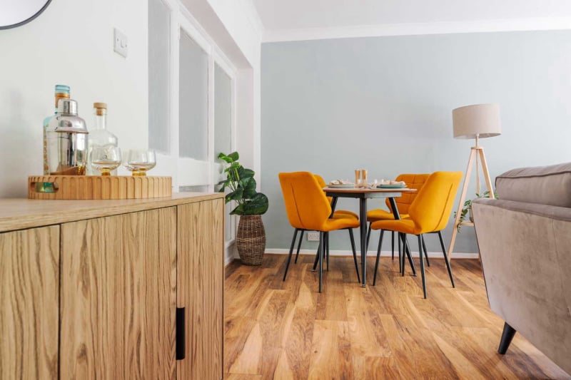 Lounge diner furniture rental to demonstrate the space