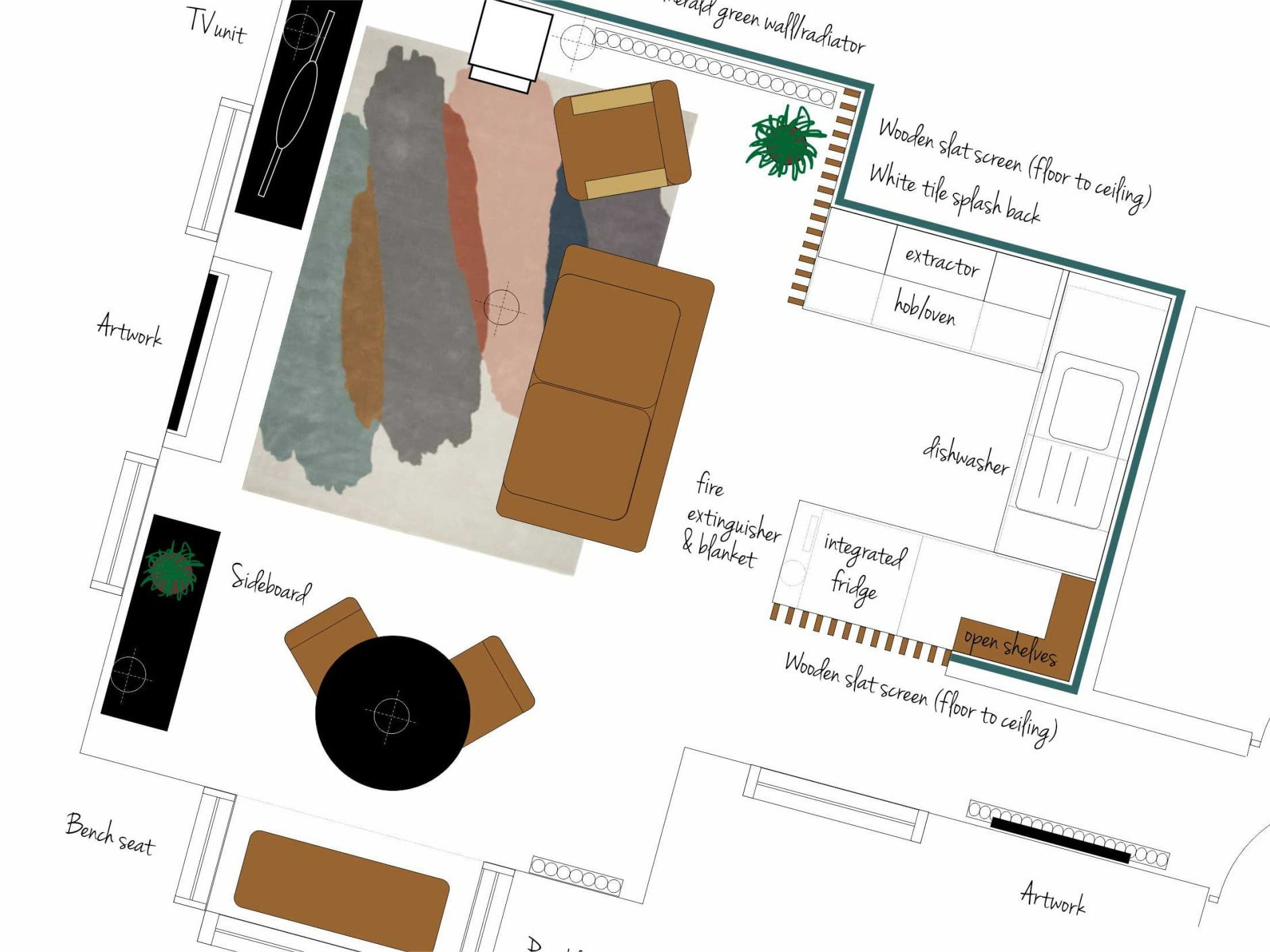 Holiday let interior design floor plan