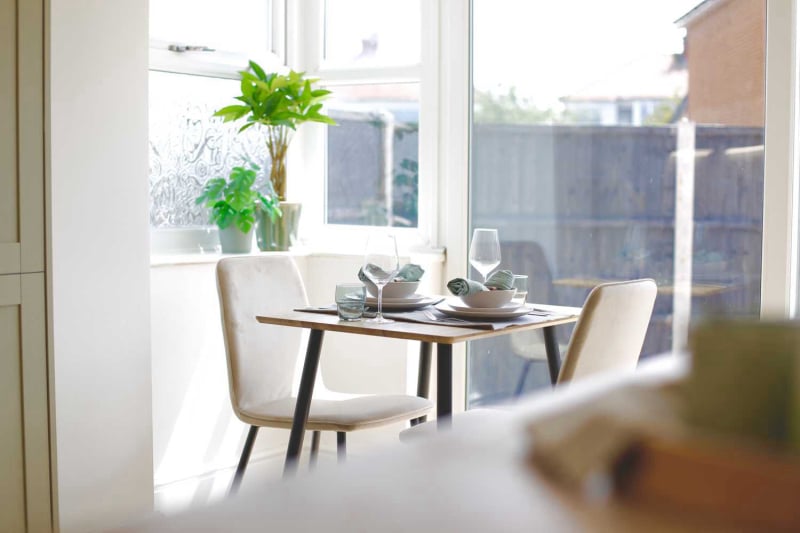 Staged to sell - creating a dining area