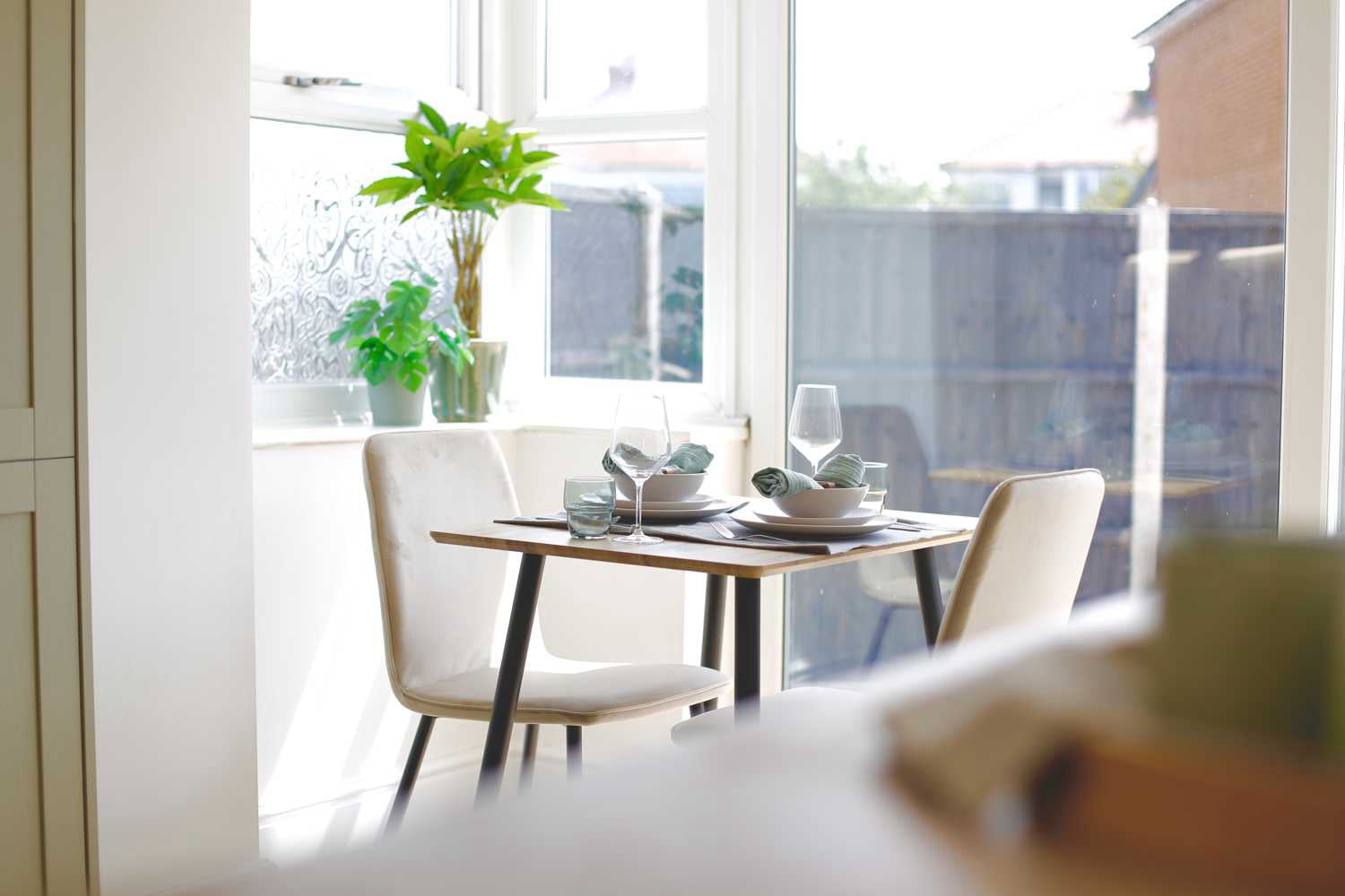 Staged to sell - creating a dining area